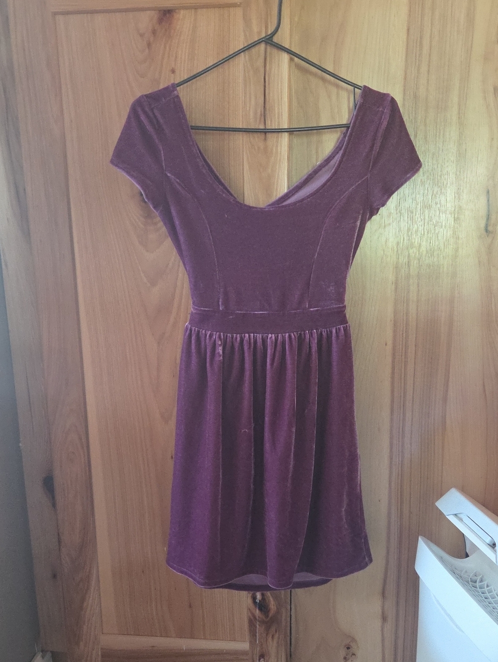 Urban Outfitters Plum Velvet Scoop-Neck Mini Dress